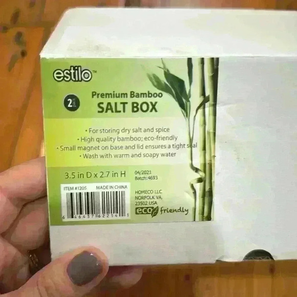 Estilo Premium Bamboo Salt Box set of two new in box - Picture 5 of 5